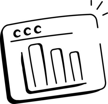 A sketchy icon of web analysis vector