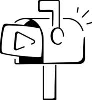 A sketchy icon of mail marketing vector