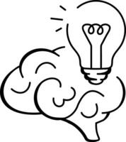 Brainstorming icon in doodle style vector