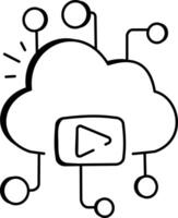 Cloud icon in drawing style vector