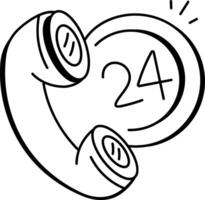 Customer service icon in sketchy style vector