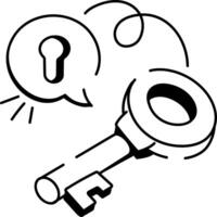 Secure chat icon in doodle style chat, access, encryption, message, communication, secure, business, doodle, drawing, sketchy vector