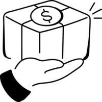 A hand drawn icon of product vector