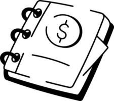 A sketchy icon of business ledger vector