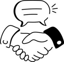 busiDrawing style icon of business relationship ness vector