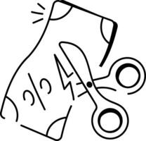 Hand drawn style icon of deduction vector