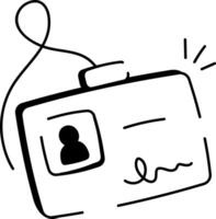 A hand drawn icon of id card vector