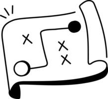 Strategic map icon designed in doodle style vector