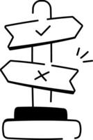 Drawing style icon of decision making vector