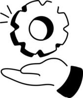 A hand drawn style icon of service providing vector