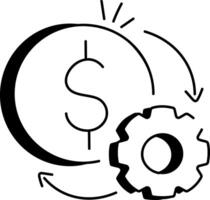 A sketchy icon of money management vector