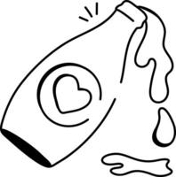 Drink bottle icon designed in doodle style vector