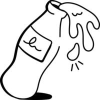 Doodle style icon of soda bottle vector