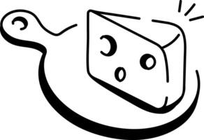 Drawing style icon of cheese slice vector