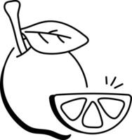 A sketchy style icon of lemon vector