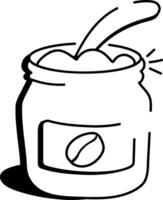 A doodle icon of cocoa butter bottle vector
