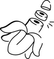 A sketchy style icon of banana slices vector