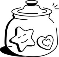 Cookies jar icon designed in doodle style vector