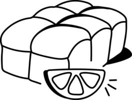 A sketchy style icon of lemon loaf vector