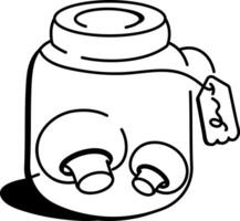 Drawing style icon of mushroom jar vector