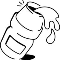 Doodle style icon of drink spill vector