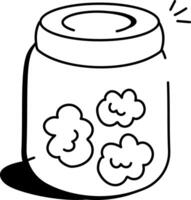 Drawing style icon of popcorn jar vector
