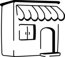 A hand drawn icon of store vector