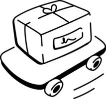 Drawing style icon of fast delivery vector