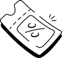 A sketchy icon of discount voucher vector