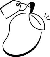 A doodle style icon of mango vector