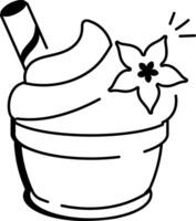 A doodle style icon of dessert vector