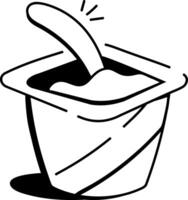 Drawing style icon of yogurt vector