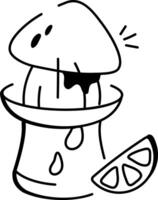 A doodle icon of a sugar pot with a spoon and sugar cubes vector