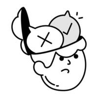 Decision making icon in doodle style vector