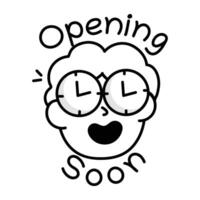 A drawing style icon of a waiting character vector