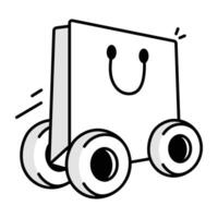 A doodle style icon of a handbag vector