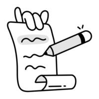 Shopping list icon in drawing style vector