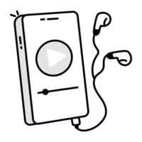 Sketchy style icon of music app vector
