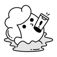 A doodle style icon of mobile issue vector