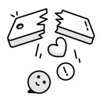 Drawing style icon of phone damage vector