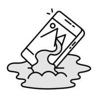 Doodle style icon of mobile gallery vector