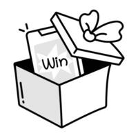 Doodle style icon of win prize vector