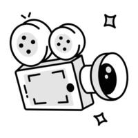 A sketchy style icon of mobile recording vector