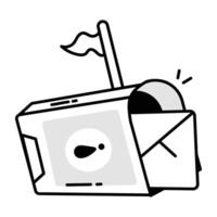 Drawing style icon of unsent message vector
