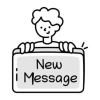 Basic RGBAn icon of new message in doodle style vector