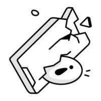 Basic RGBA sketchy icon of smartphone issue vector