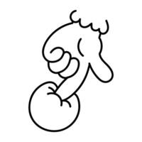 Clown nose icon in doodle style vector