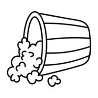 A hand drawn icon of popcorn bucket vector