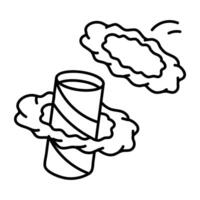 A hand drawn icon of hoop toss game vector