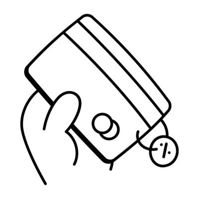 Credit card icon in doodle style